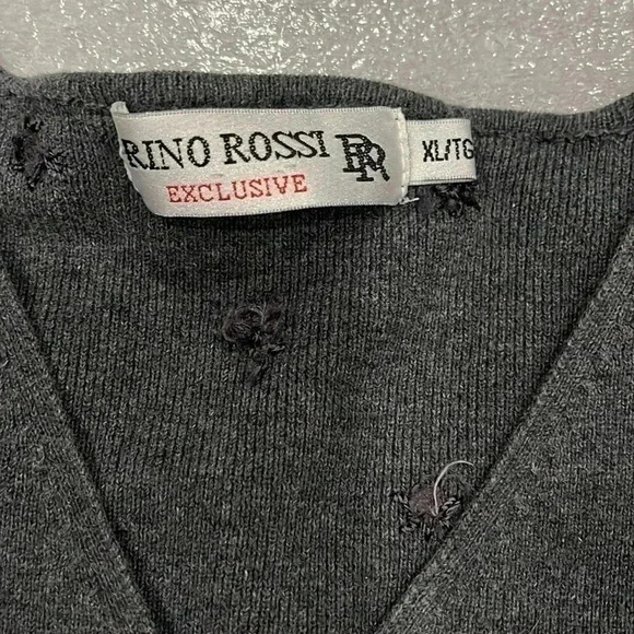 ❤️2/$50❤️[XL]Vintage Rino Rossi Cotton Embellished Floral Gray WMN ButtonSweater - Picture 2 of 5